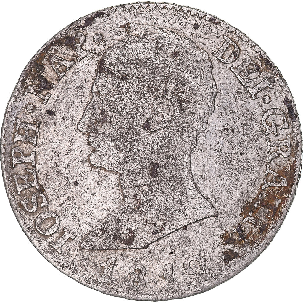 Moneta, Hiszpania, Joseph Napolean, 4 Réales, 1810, Madrid, VF(30-35), Srebro