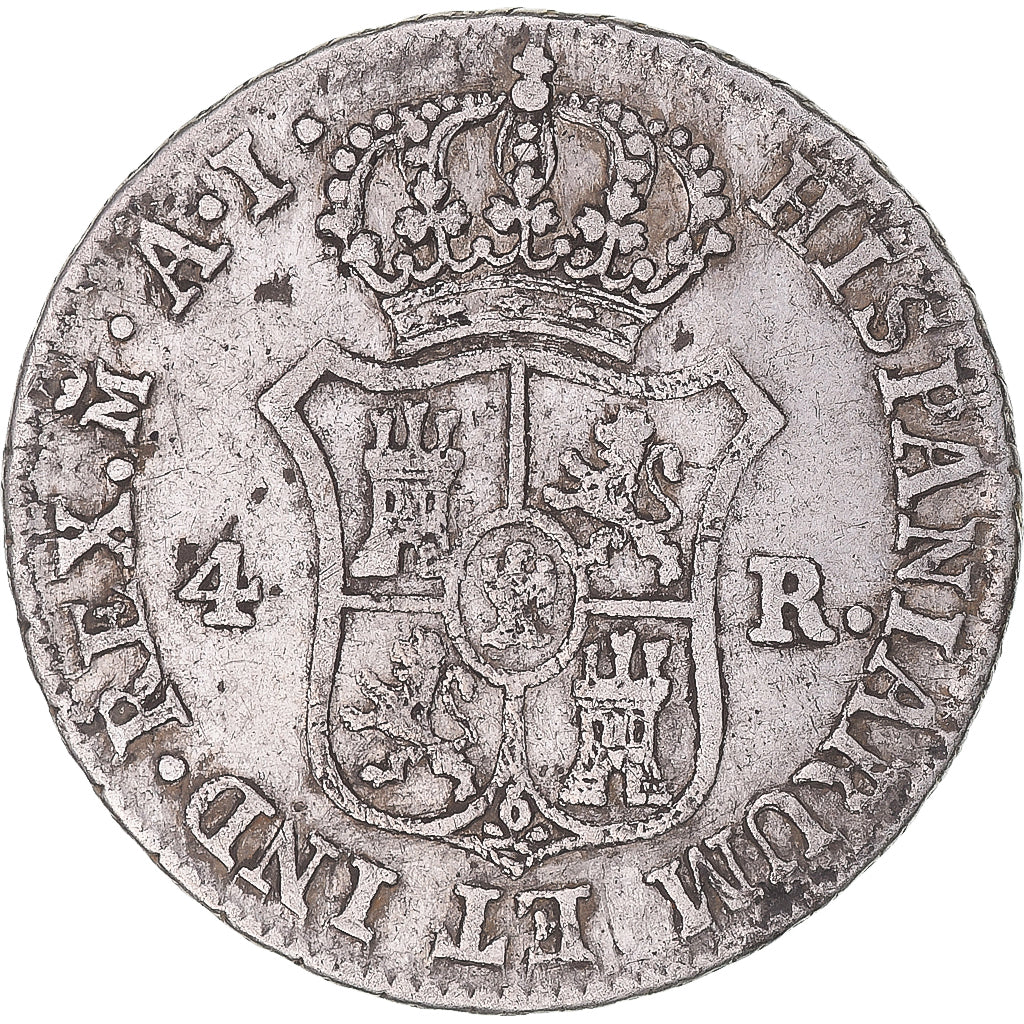 Moneta, Hiszpania, Joseph Napolean, 4 Réales, 1811, Madrid, VF(30-35), Srebro