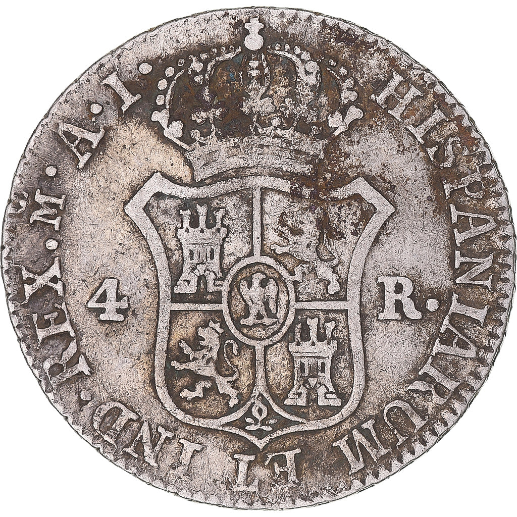 Moneta, Hiszpania, Joseph Napolean, 4 Réales, 1811, Madrid, VF(30-35), Srebro