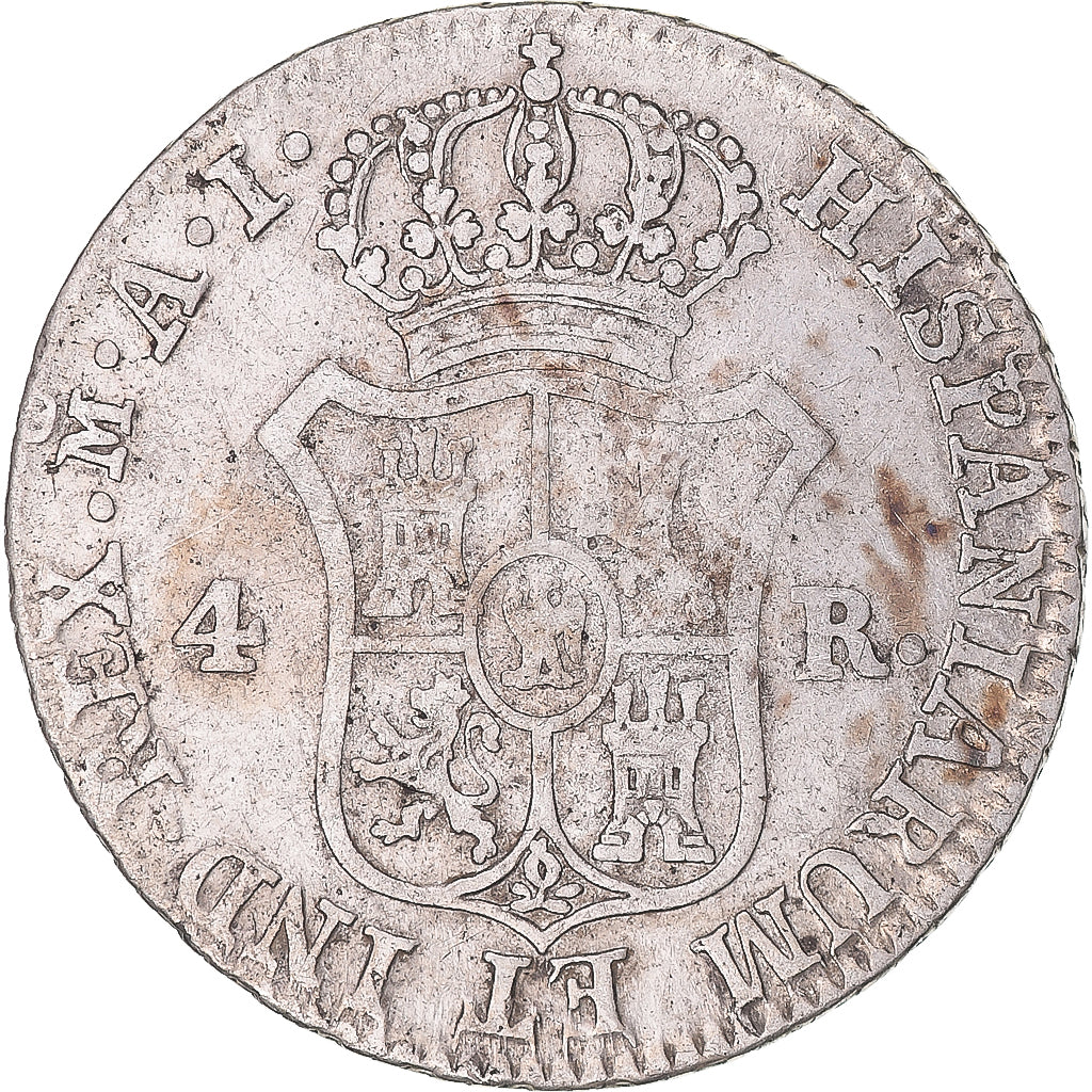 Moneta, Hiszpania, Joseph Napolean, 4 Réales, 1811, Madrid, VF(30-35), Srebro