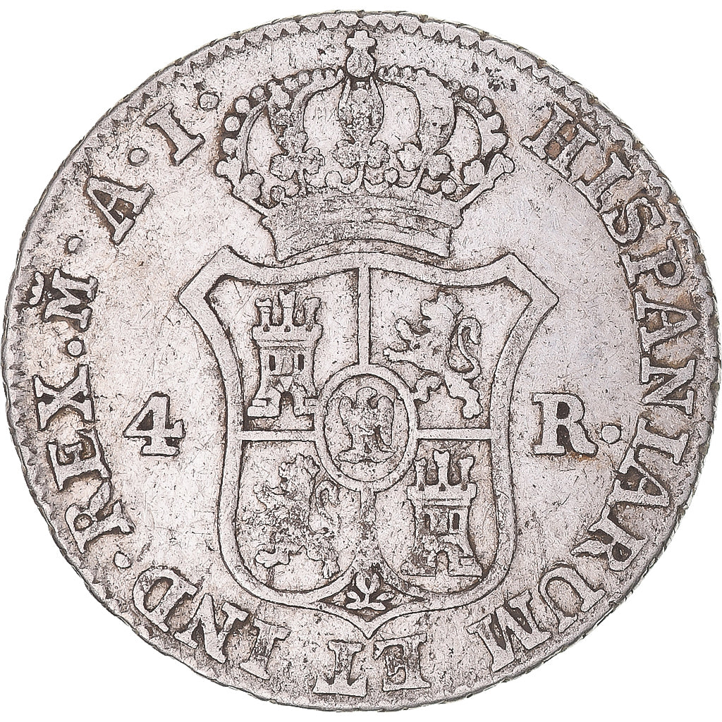 Moneta, Hiszpania, Joseph Napolean, 4 Réales, 1811, Madrid, VF(30-35), Srebro