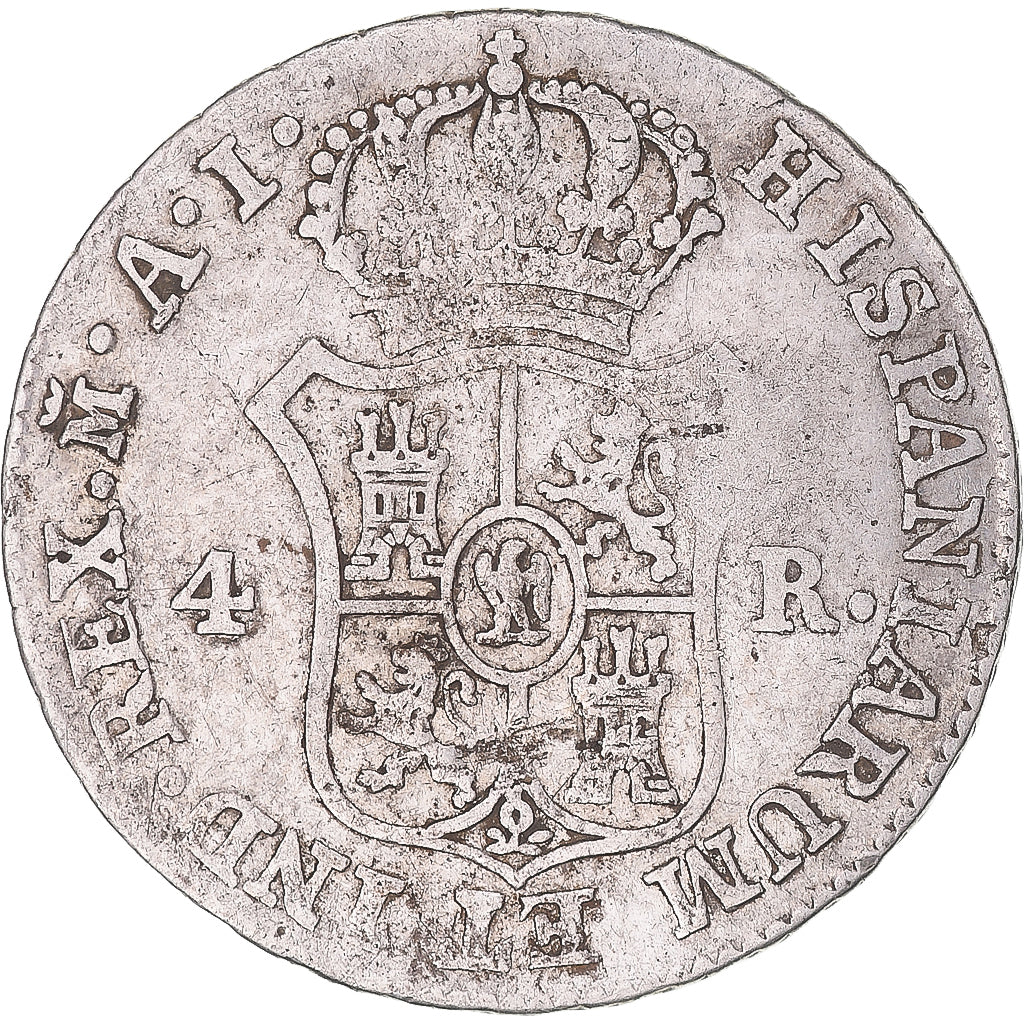 Moneta, Hiszpania, Joseph Napolean, 4 Réales, 1811, Madrid, VF(20-25), Srebro