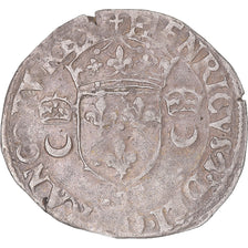 Coin, France, Henri II, Douzain aux croissants, 1550, Bordeaux, VF(30-35)