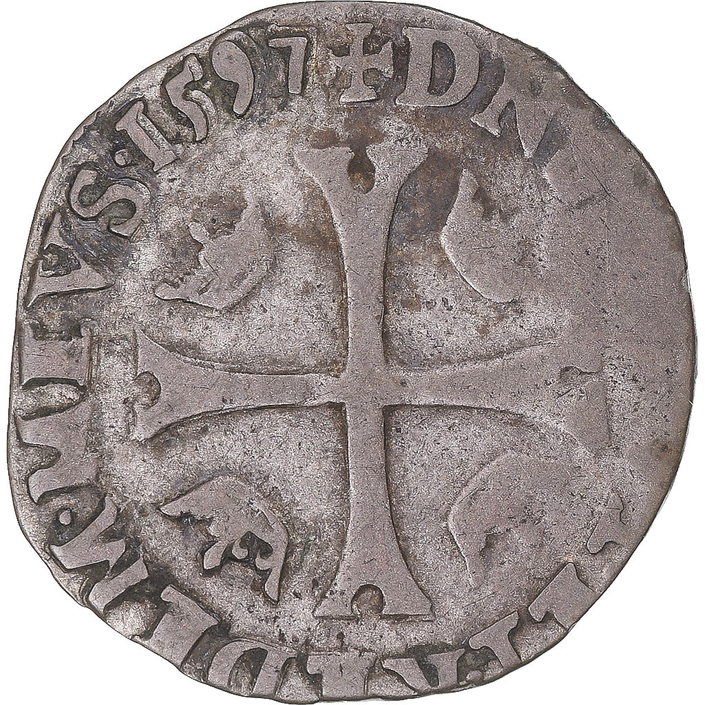 Moneta, Francia, Henri II de Montpensier, Douzain, 1597, Trévoux, MB, Biglione