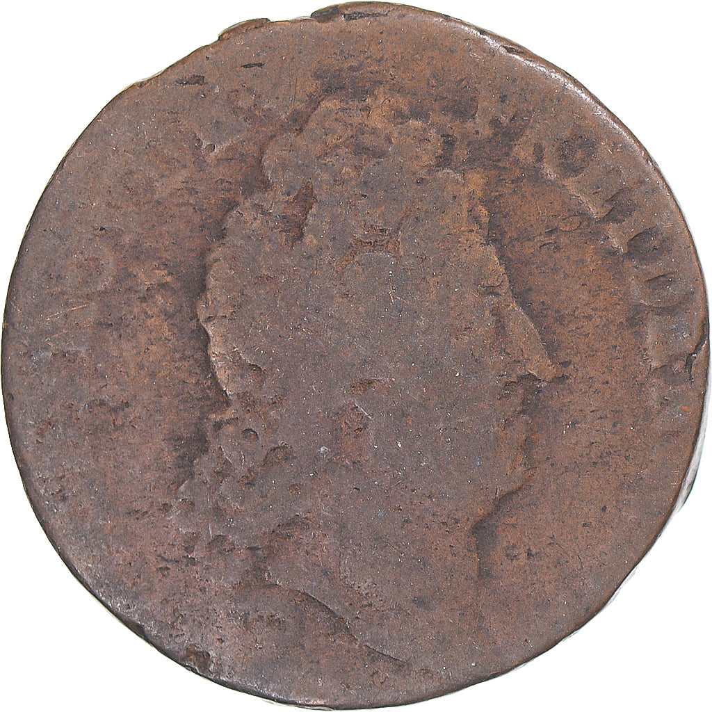 Moeda, França, Louis XIV, Liard au buste nu, Uncertain date, Lille, VF(20-25)