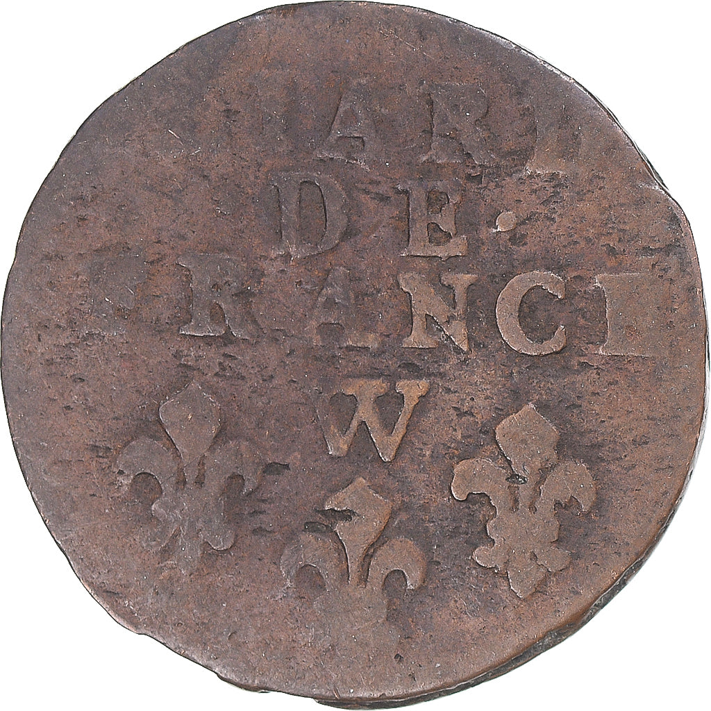 Moeda, França, Louis XIV, Liard au buste nu, Uncertain date, Lille, VF(20-25)