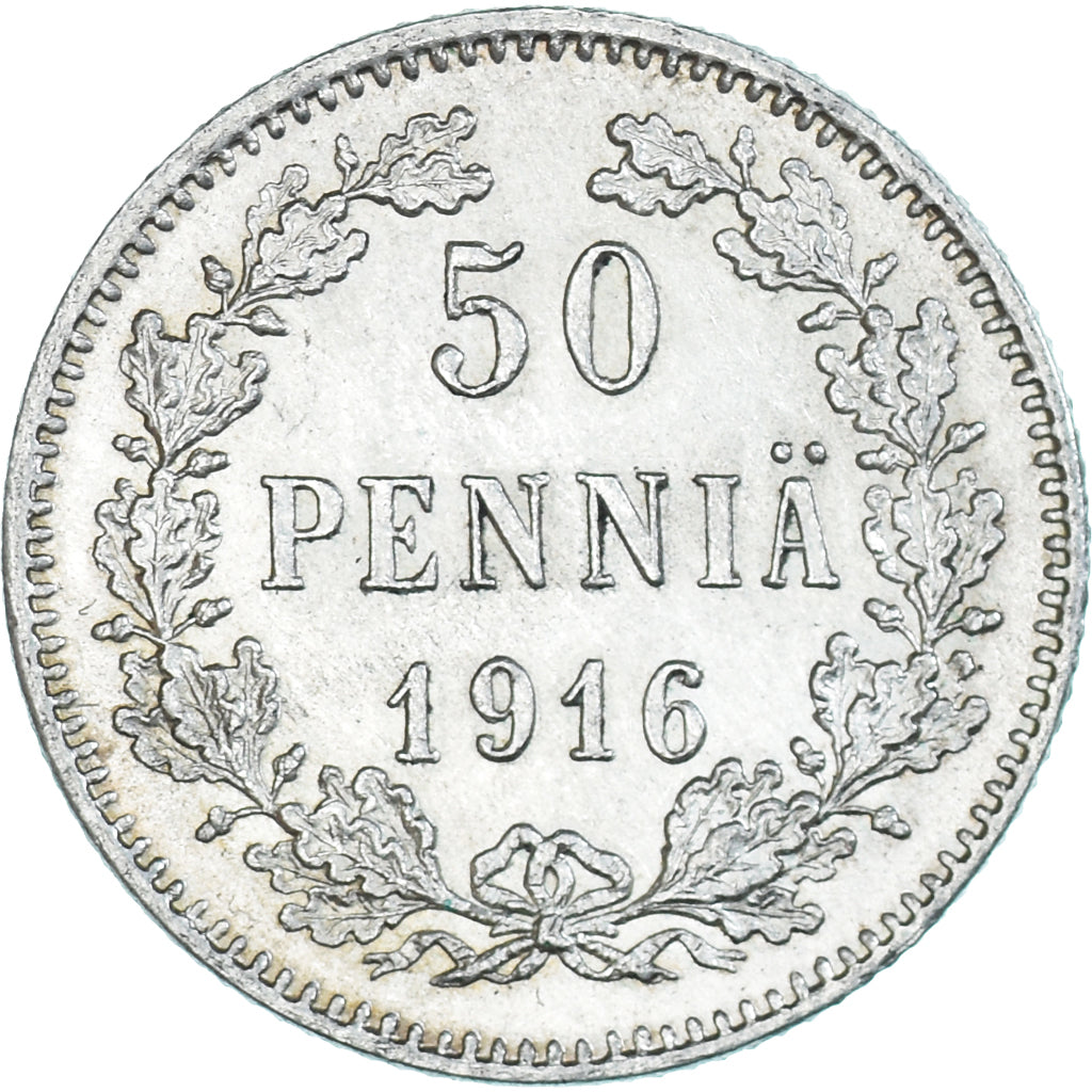 Monnaie, Finlande, Nicholas II, 50 Penniä, 1916, Helsinki, SUP, Argent, KM:2.2