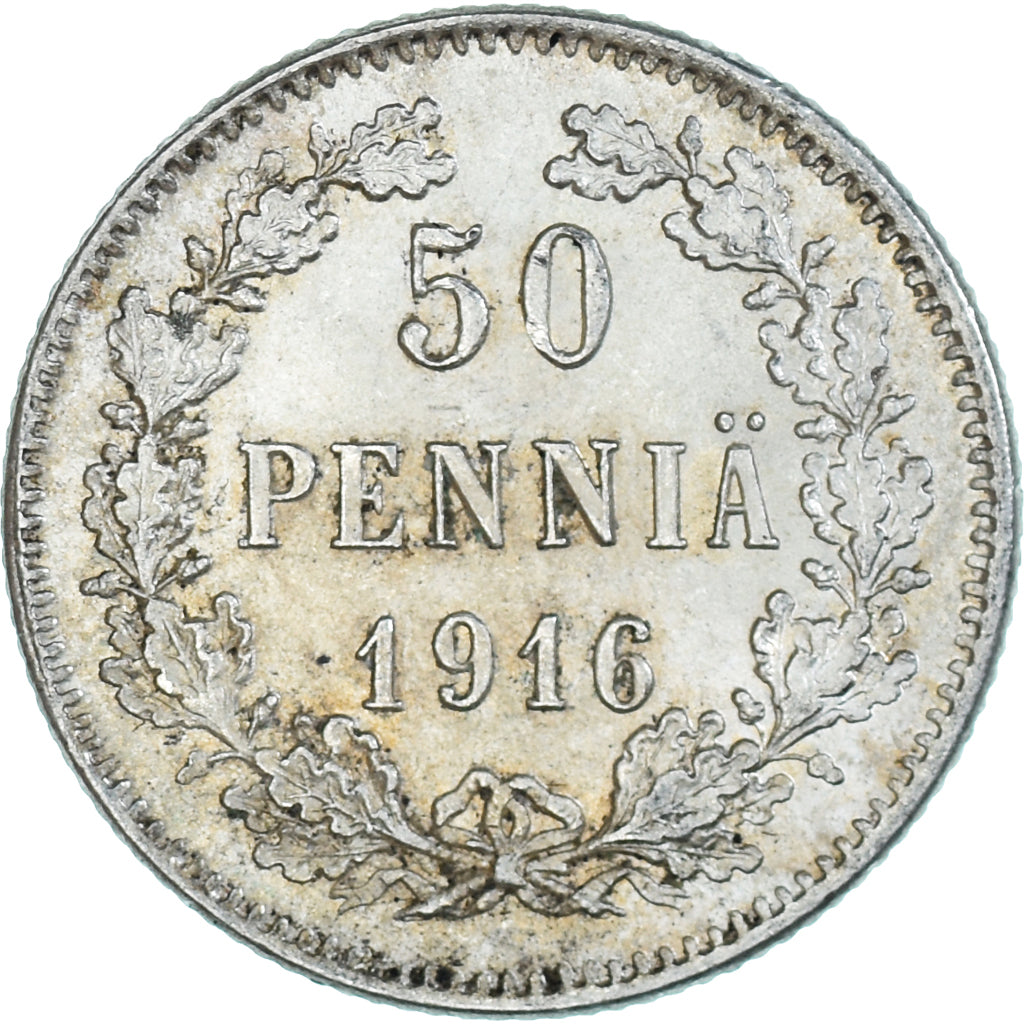 Monnaie, Finlande, Nicholas II, 50 Penniä, 1916, Helsinki, SUP, Argent, KM:2.2