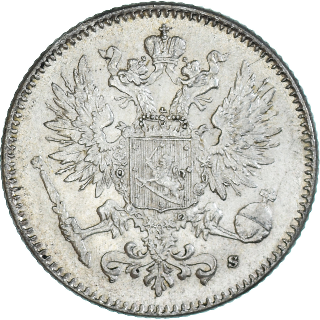 Moneda, Finlandia, Nicholas II, 50 Penniä, 1916, Helsinki, EBC, Plata, KM:2.2