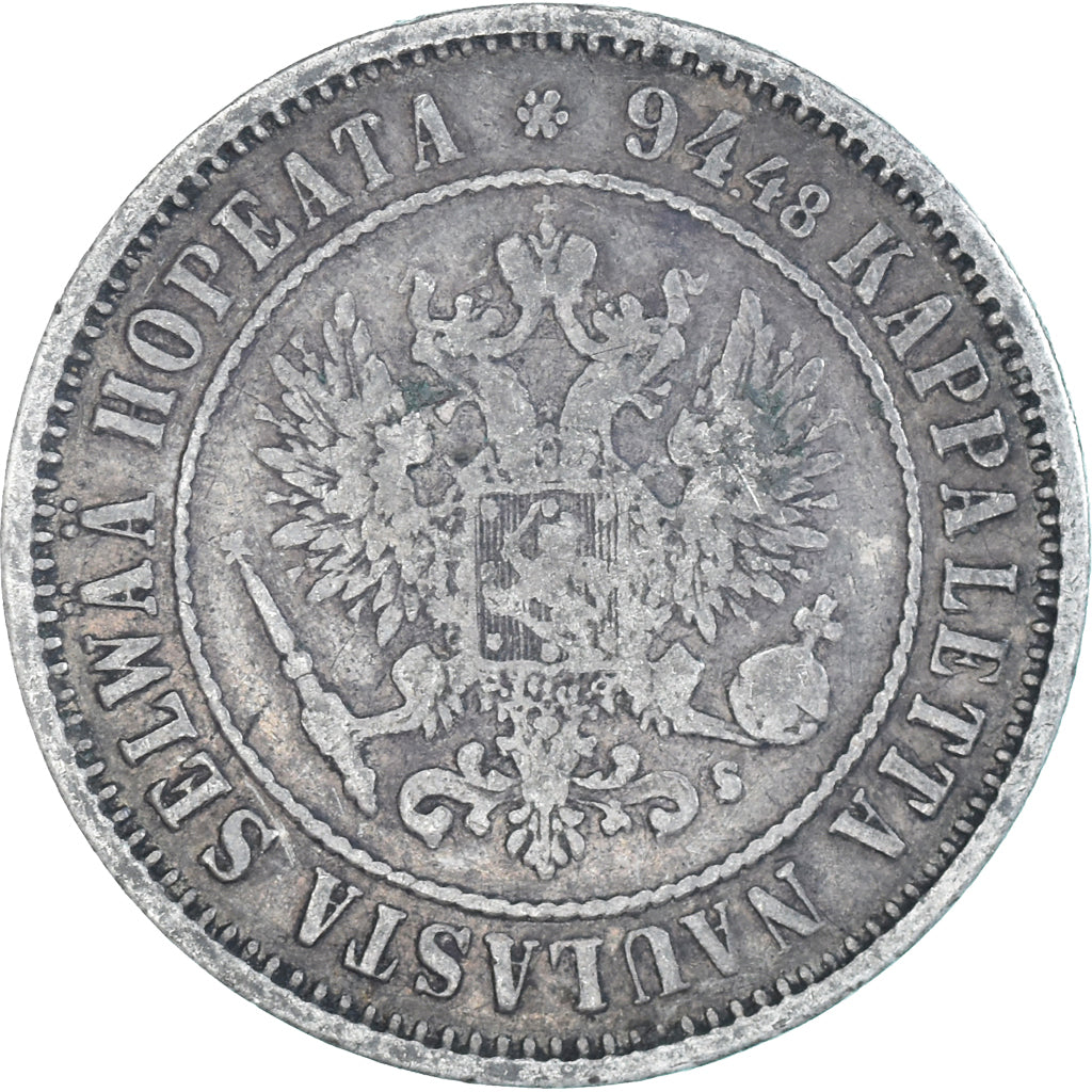 Coin, Finland, Alexander II, Markka, 1874, Helsinki, EF(40-45), Silver, KM:3.2
