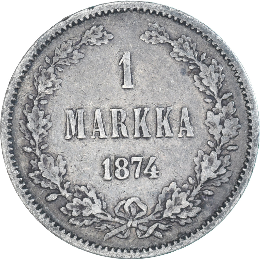 Coin, Finland, Alexander II, Markka, 1874, Helsinki, EF(40-45), Silver, KM:3.2