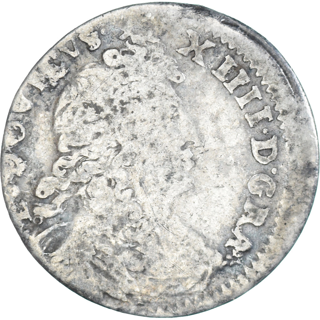 Moneda, Francia, Louis XIV, 4 Sols des Traitants, 1676, Paris, BC+, Plata