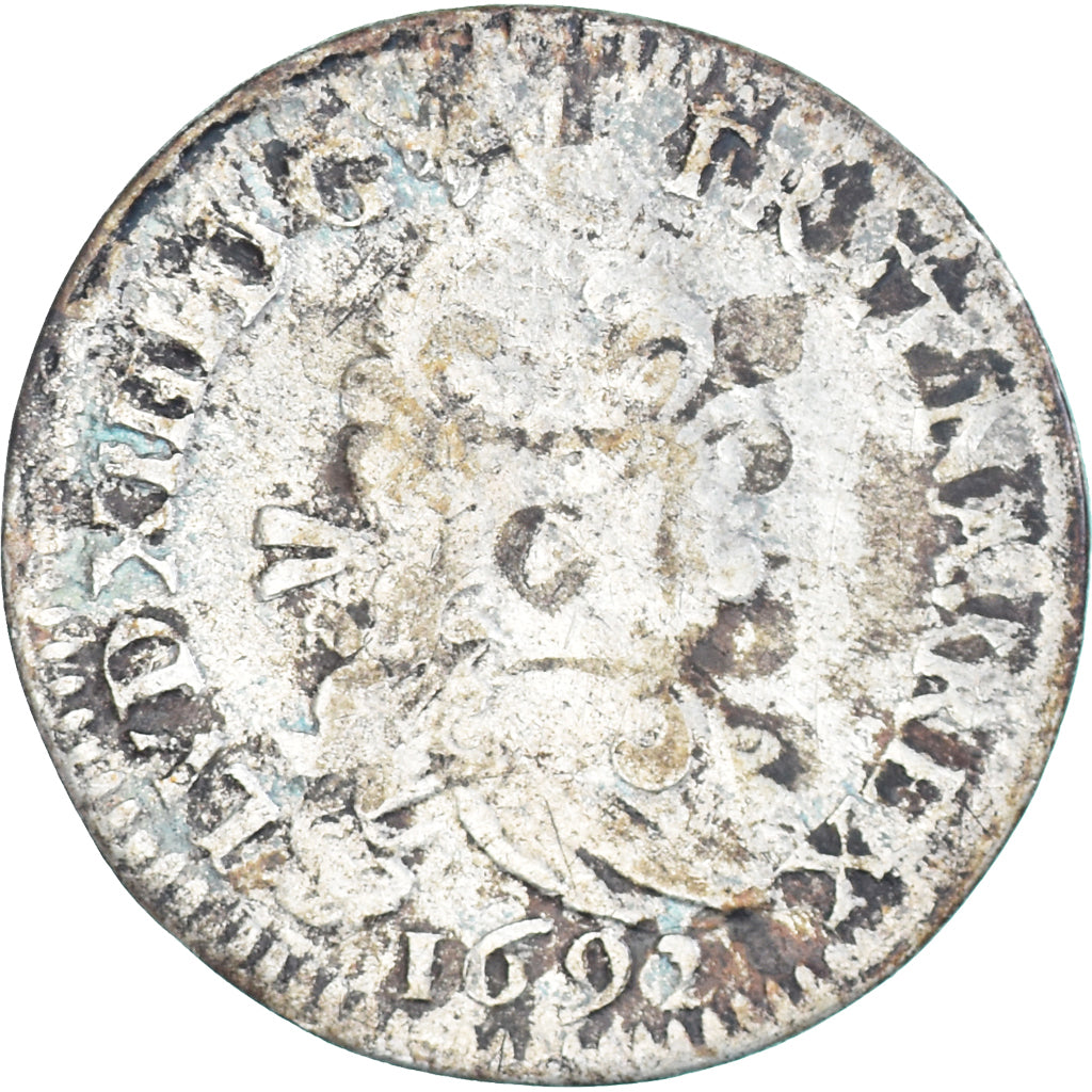 Münze, Frankreich, Louis XIV, 4 Sols aux 2 L, 1692, Paris, réformé, S