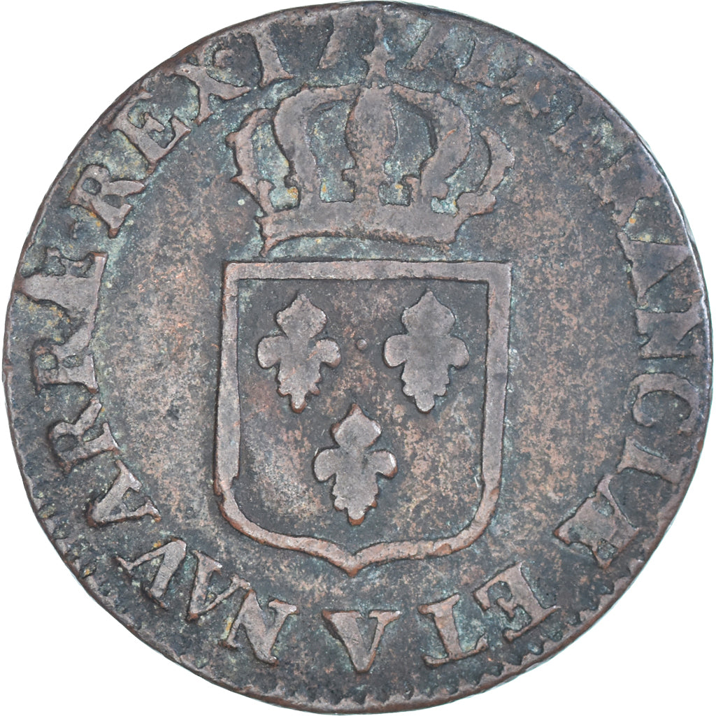 Münze, Frankreich, Louis XV, Sol à la vieille tête, 1771, Troyes
