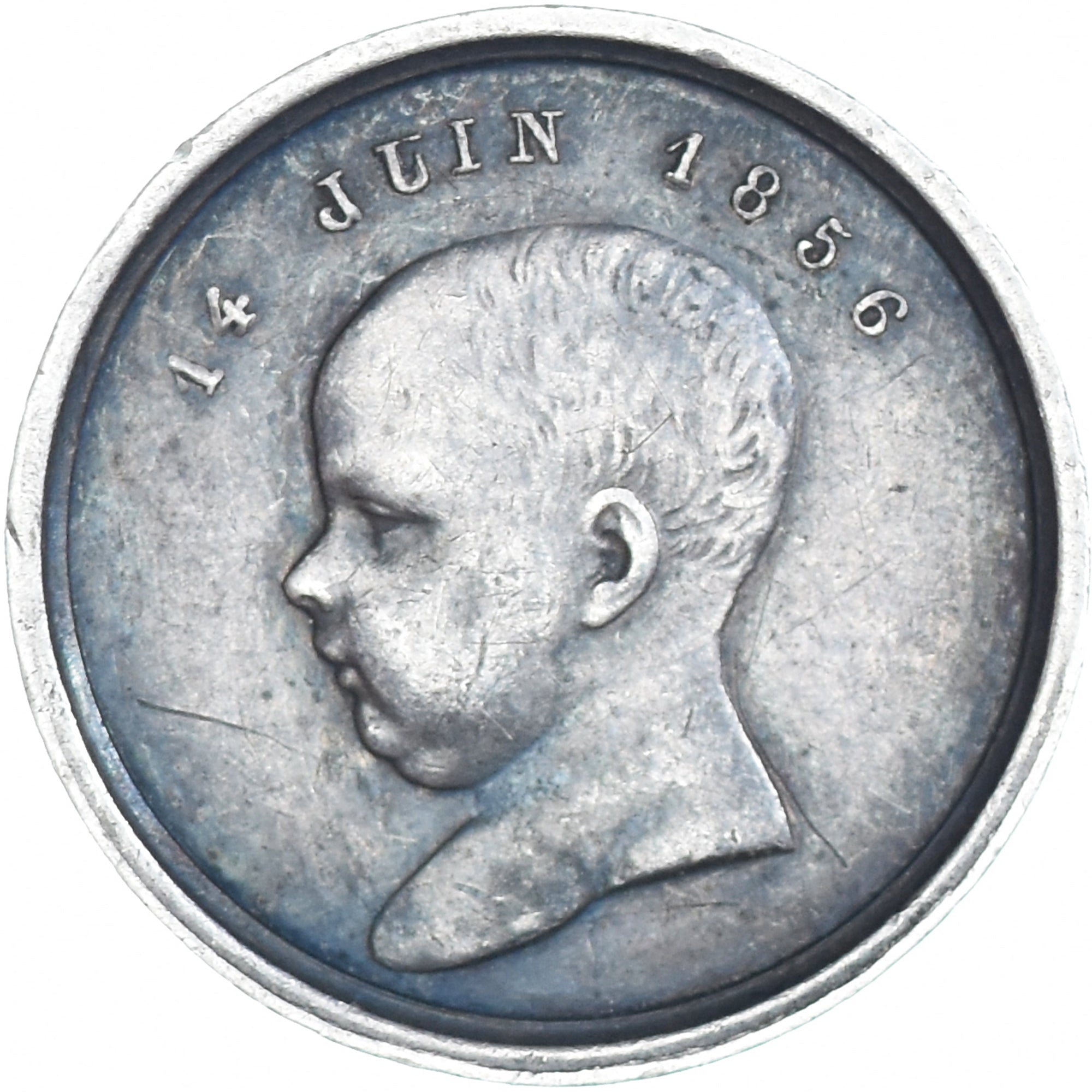France, Médaille, Baptème de Napoléon Eugène Louis, 1856, SUP, Argent