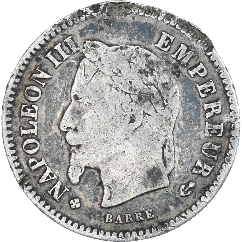 Coin, France, Napoleon III, 20 Centimes, 1867, Strasbourg, VF(30-35), Silver