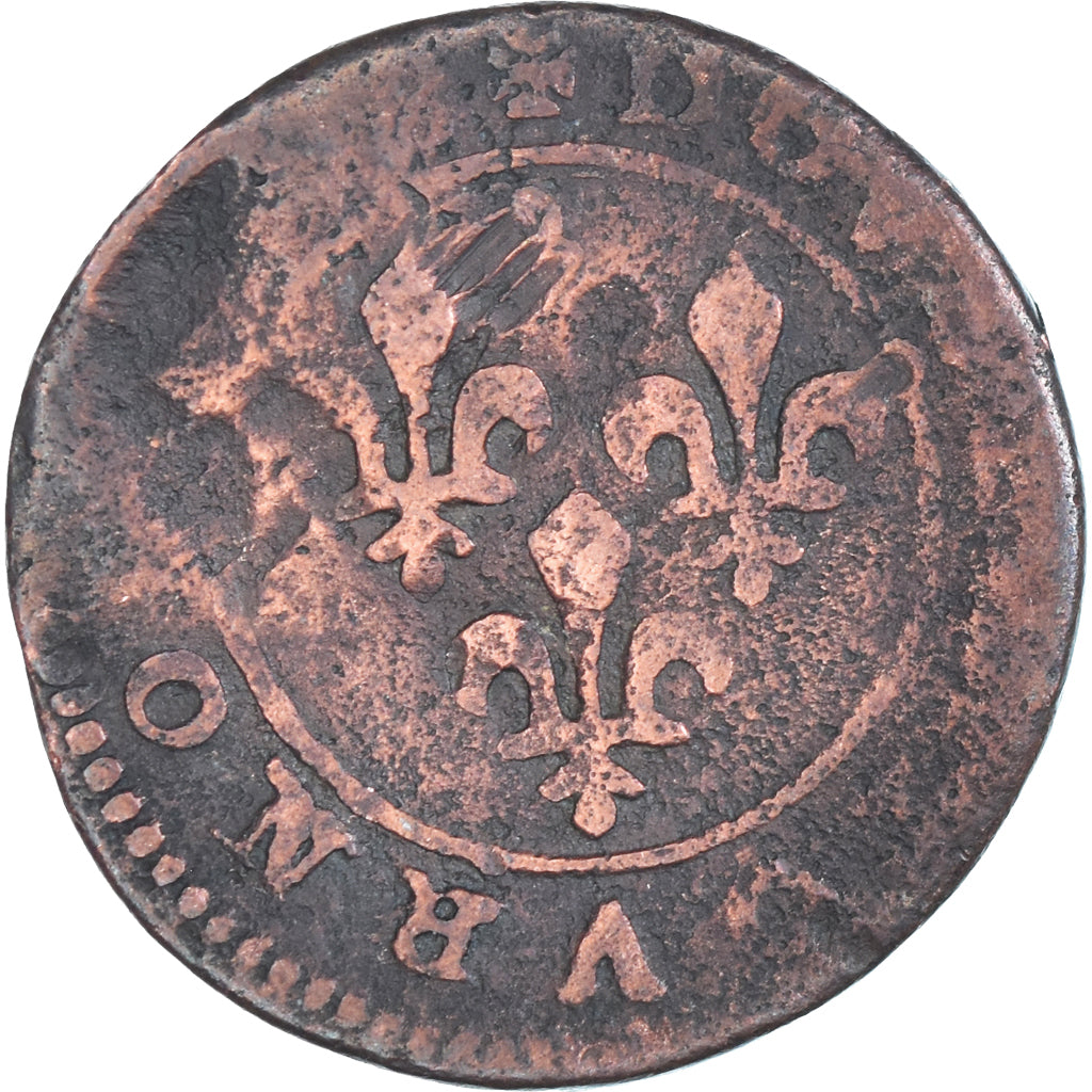 Munten, Frankrijk, Louis XIII, Double Tournois, Uncertain date, FR, Koper