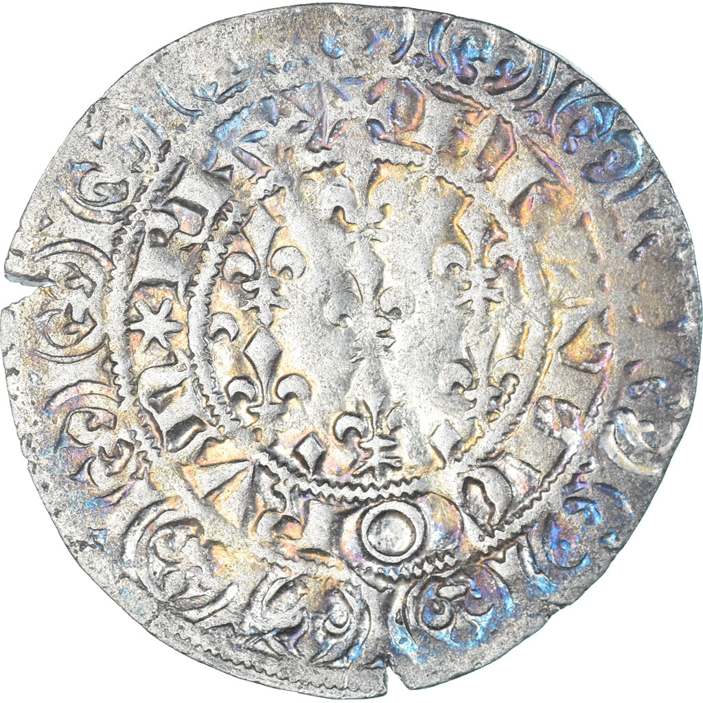 Monnaie, France, Jean II le Bon, Gros Blanc aux fleurs de lis, 1350-1364, TTB