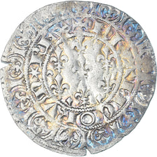 Monnaie, France, Jean II le Bon, Gros Blanc aux fleurs de lis, 1350-1364, TTB