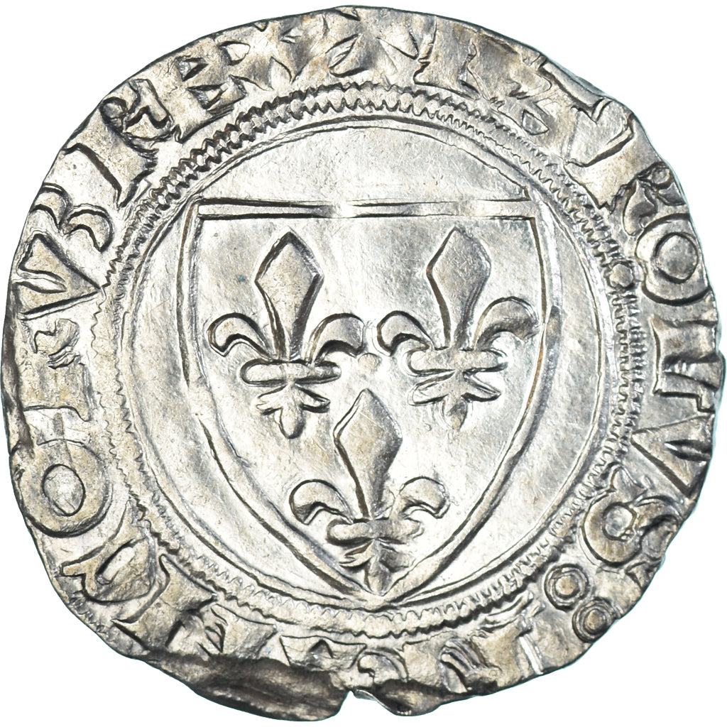 Munten, Frankrijk, Charles VI, Blanc Guénar, 1380-1422, Montpellier, 2nd