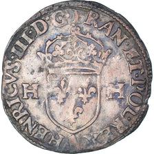 Moneta, Francja, Henri III, Douzain aux deux H, 1587, Paris, VF(30-35), Bilon