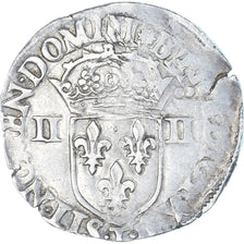 Moneta, Francia, Henri III, 1/4 Ecu, 1582, Nantes, MB+, Argento, Gadoury:494