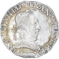 Monnaie, France, Henri III, Franc au Col Plat, 1576, Rouen, TTB, Argent
