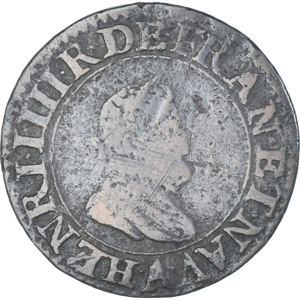 Moneta, Francja, Henri IV, Double Tournois, 1606, Paris, VF(30-35), Miedź