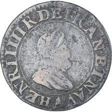 Moneta, Francja, Henri IV, Double Tournois, 1606, Paris, VF(30-35), Miedź