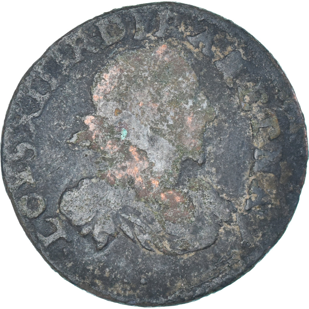 Coin, France, Louis XIII, Double Tournois, 1638, F(12-15), Copper