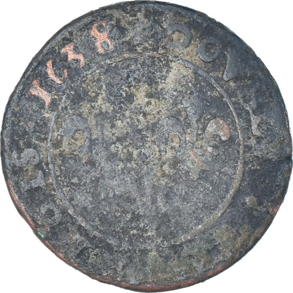 Coin, France, Louis XIII, Double Tournois, 1638, F(12-15), Copper