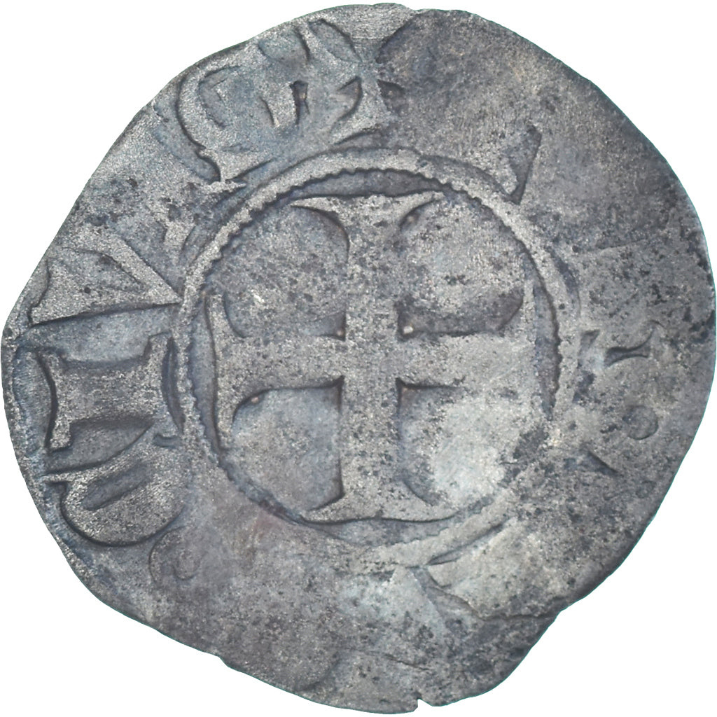Moeda, França, Charles VI, Denier Tournois, 1380-1422, 2nd Emission, VF(20-25)