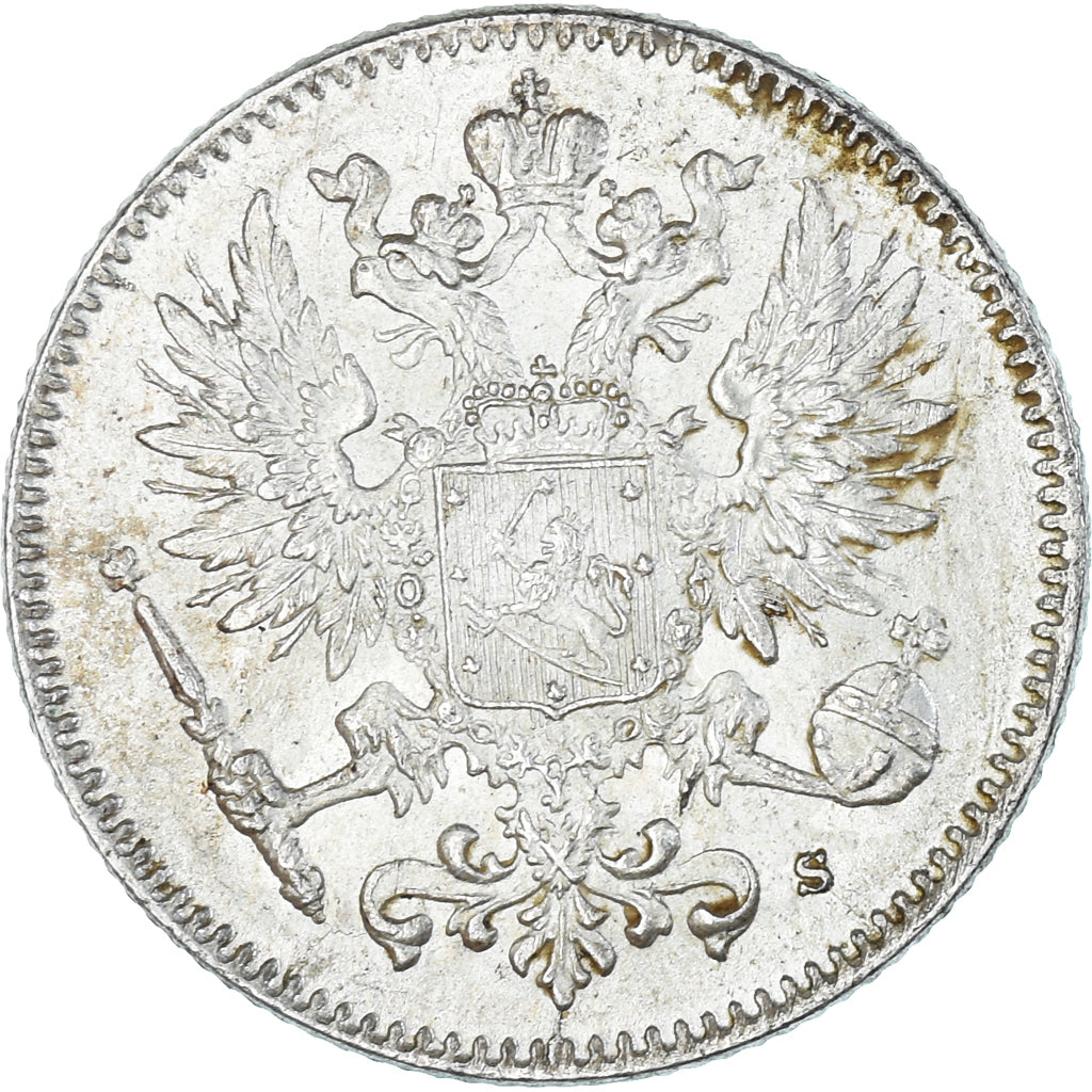 Moneda, Finlandia, Nicholas II, 50 Penniä, 1916, Helsinki, EBC, Plata, KM:2.2