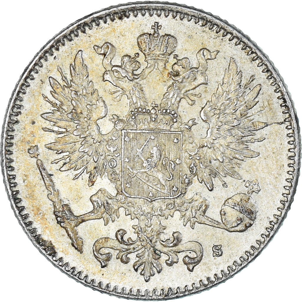 Moneda, Finlandia, Nicholas II, 50 Penniä, 1916, Helsinki, EBC, Plata, KM:2.2