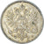 Moeda, Finlândia, Nicholas II, 25 Penniä, 1916, Helsinki, AU(55-58), Prata