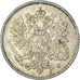 Moneda, Finlandia, Nicholas II, 25 Penniä, 1916, Helsinki, EBC, Plata, KM:6.2