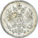 Moneda, Finlandia, Nicholas II, 25 Penniä, 1916, Helsinki, EBC, Plata, KM:6.2