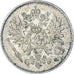 Moneda, Finlandia, Nicholas II, 25 Penniä, 1916, Helsinki, EBC, Plata, KM:6.2