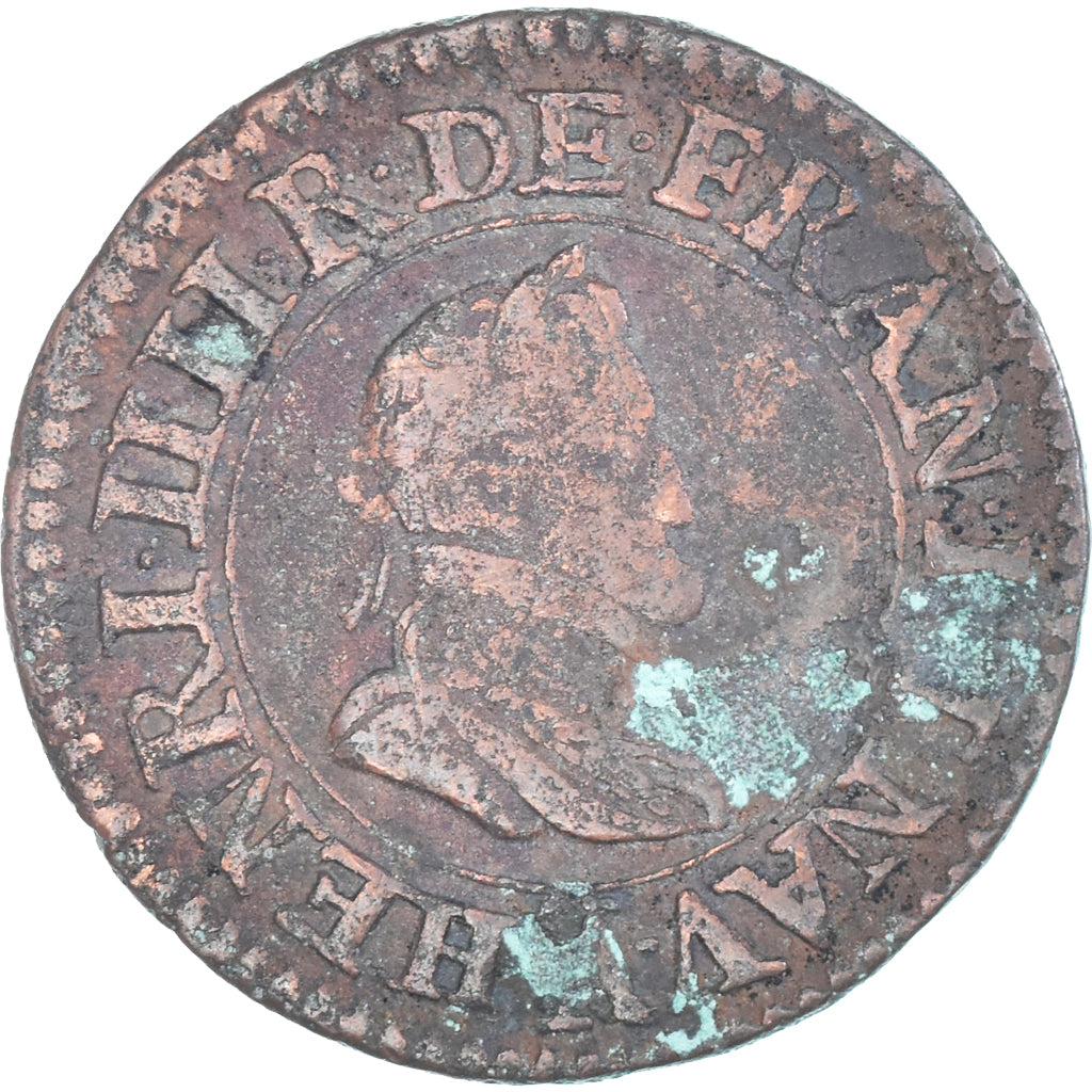 Münze, Frankreich, Henri IV, Double Tournois, 1604, Paris, S+, Kupfer, CGKL:222