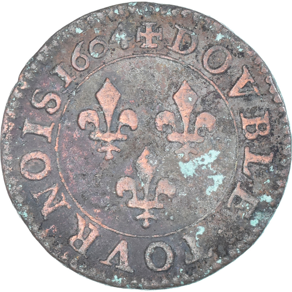 Münze, Frankreich, Henri IV, Double Tournois, 1604, Paris, S+, Kupfer, CGKL:222