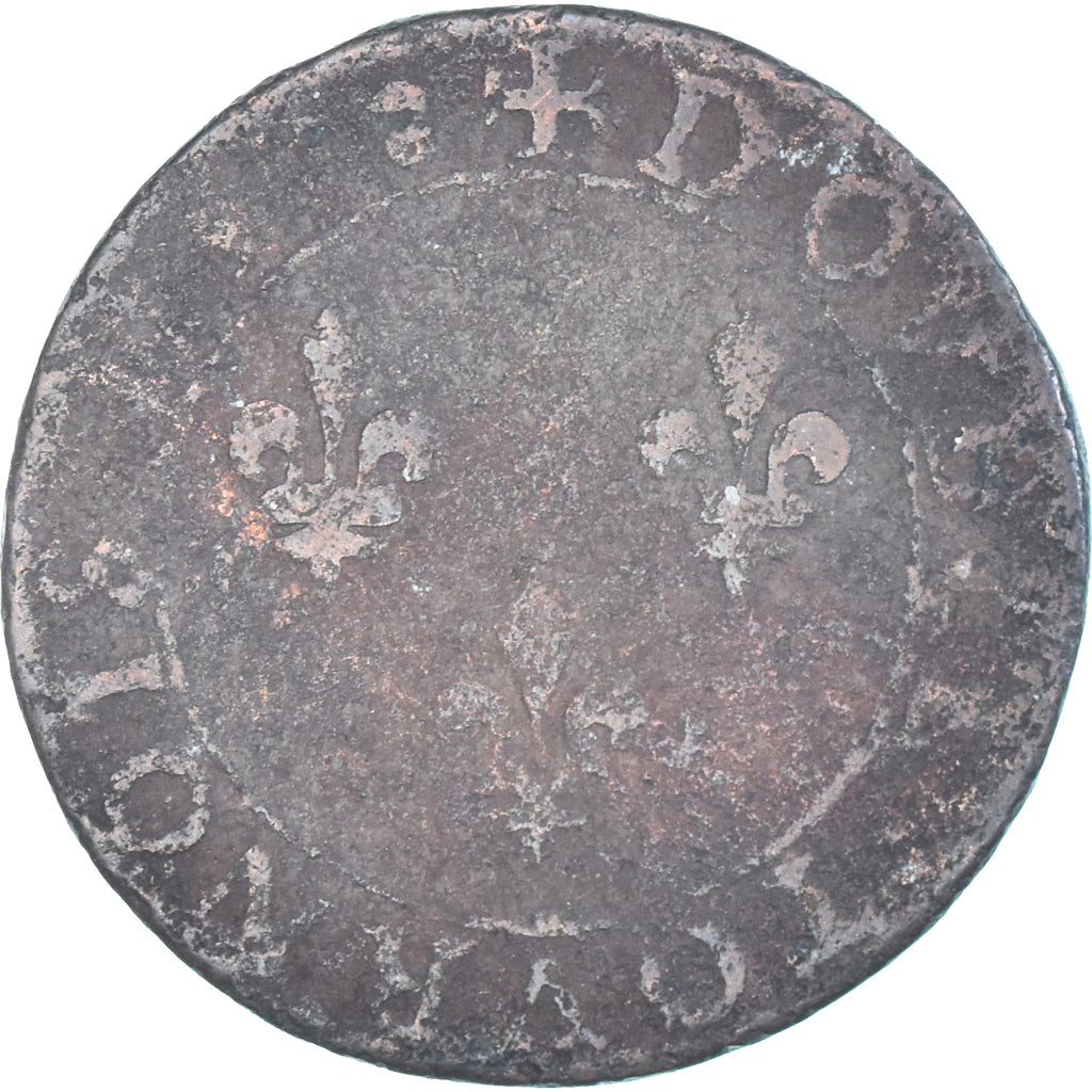 Moeda, França, Henri III, Double Tournois, Uncertain date, Paris, VF(20-25)