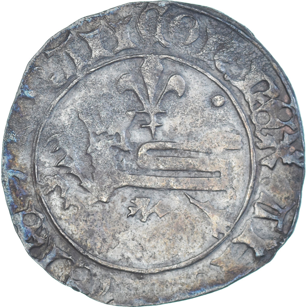 Münze, Frankreich, Henri V, Niquet, 1419-1420, Rouen, S, Billon, Duplessy:441