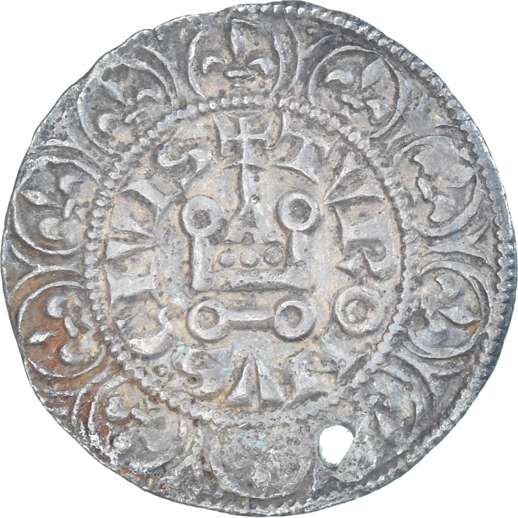 Moeda, França, Philip IV, Maille Tierce, 1285-1314, AU(50-53), Prata