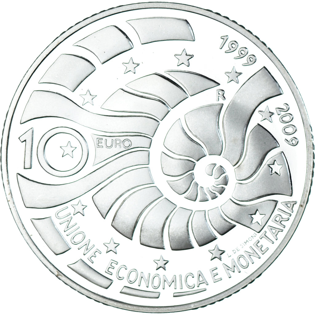 San Marino, 10 Euro, 2009, Monetary Union, MS(64), Silver, KM:516