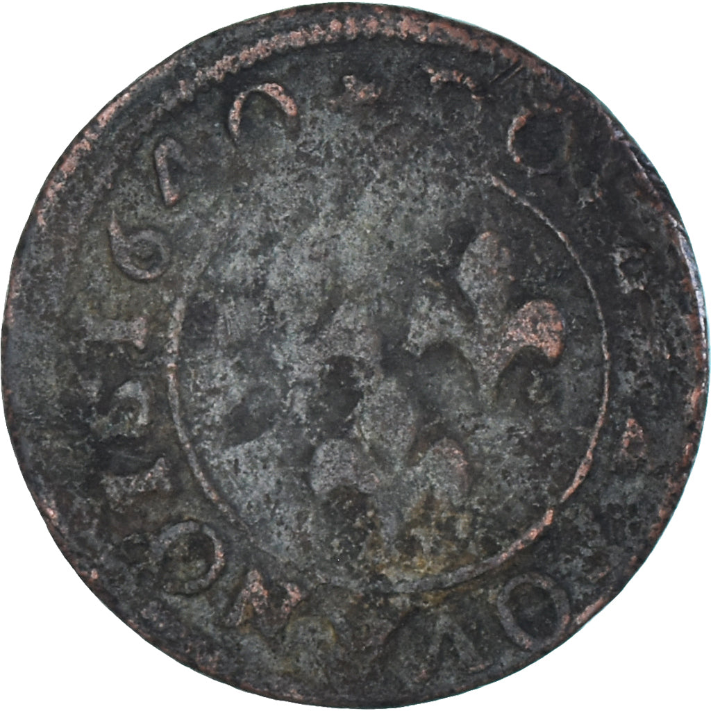 Coin, France, Frédéric-Henri de Nassau, Double Tournois, 1640, VF(20-25)