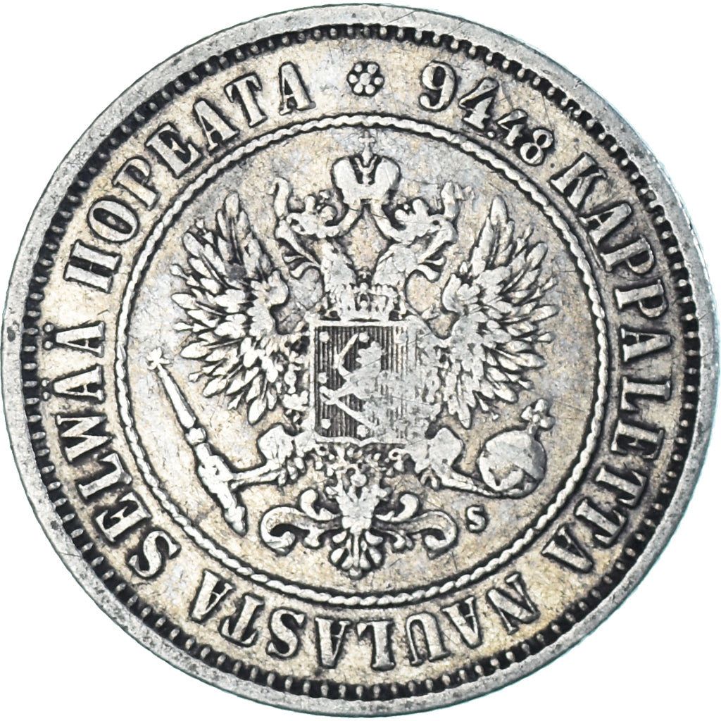 Monnaie, Finlande, Alexander II, Markka, 1874, Helsinki, TTB, Argent, KM:3.2