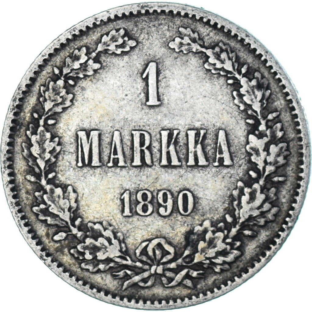 Moneta, Finlandia, Alexander III, Markka, 1890, Helsinki, BB+, Argento, KM:3.2