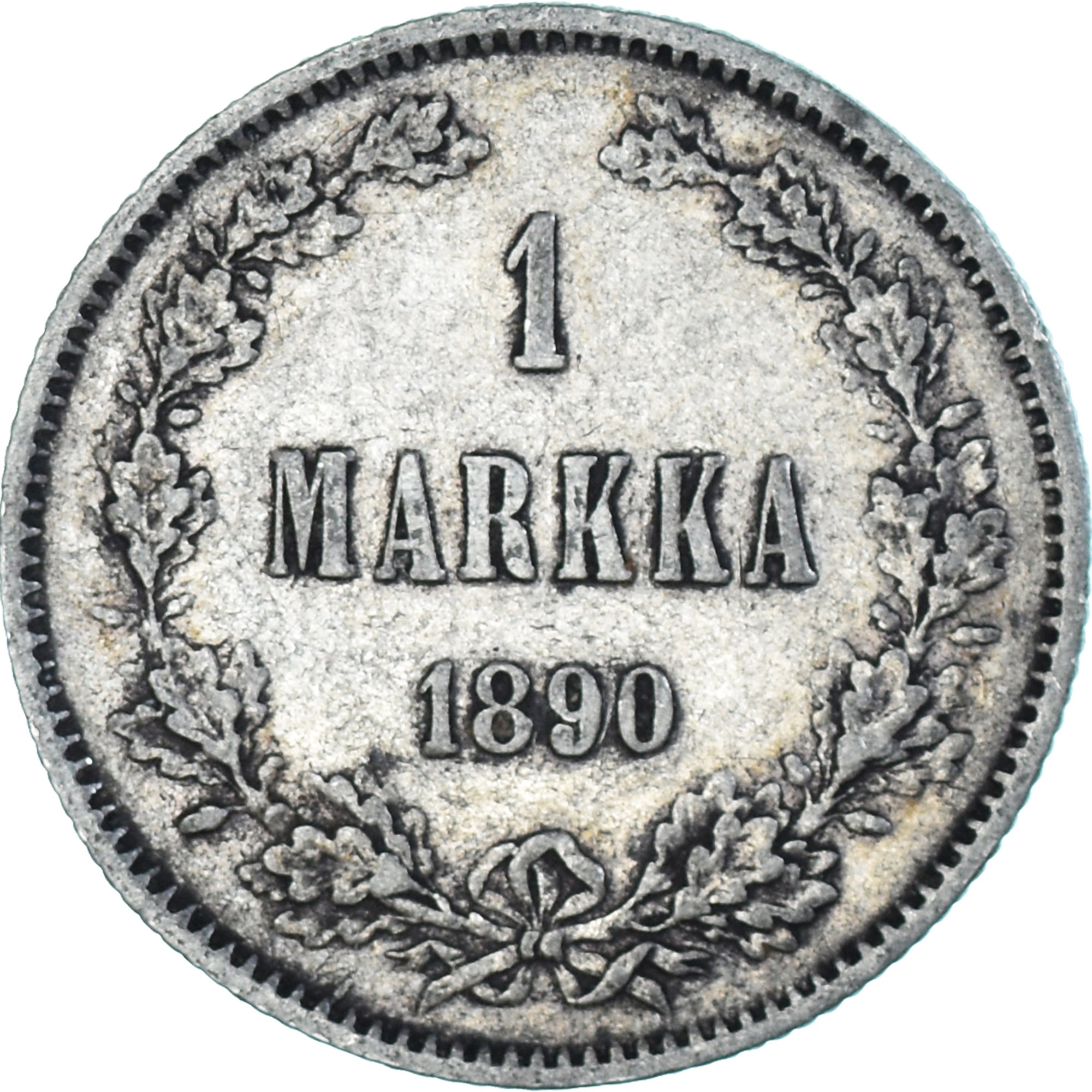 Moeda, Finlândia, Alexander III, Markka, 1890, Helsinki, AU(50-53), Prata