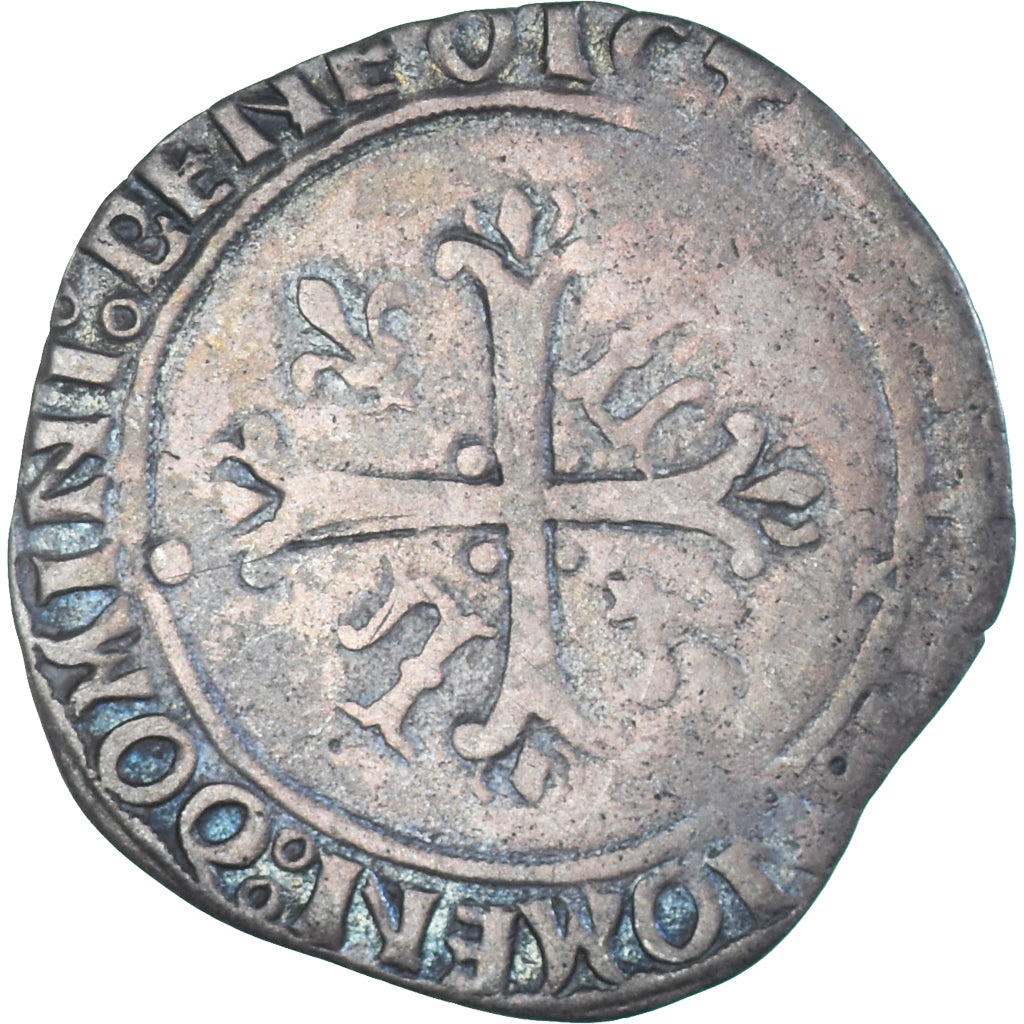 Monnaie, France, Louis XII, Dizain Ludovicus, 1498-1514, Lyon, TB+, Billon