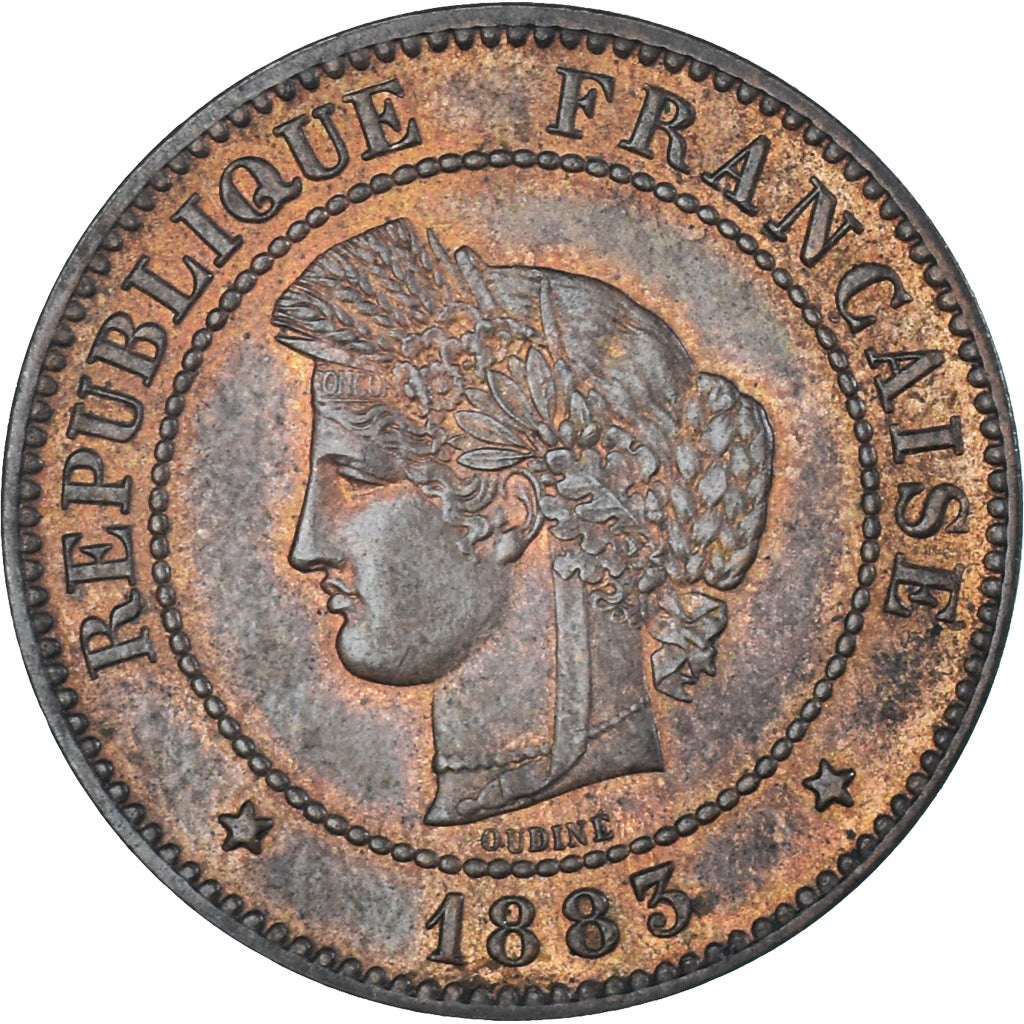 Münze, Frankreich, Cérès, 5 Centimes, 1883, Paris, VZ, Bronze, KM:821.1